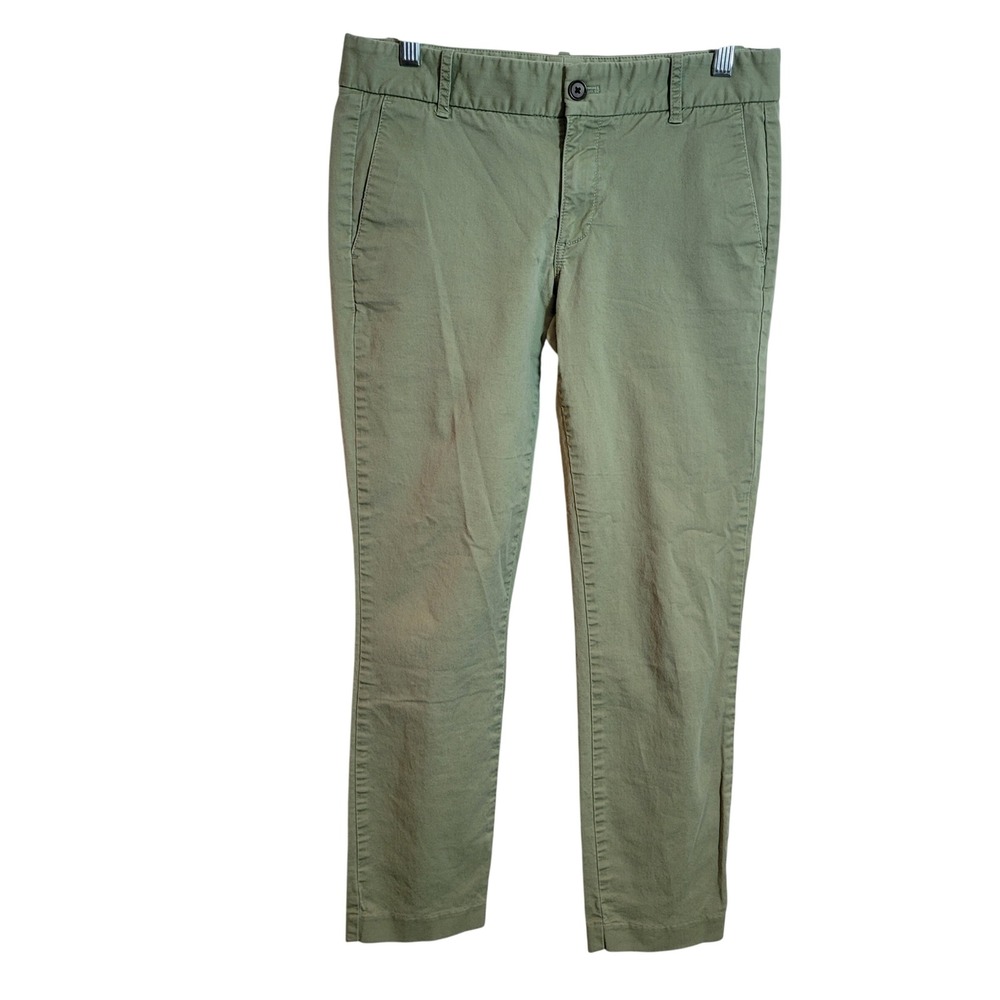 J.Crew Frankie Stretch Chino Pants Womens 6 Sage Green Olive‎ Slim Leg Preppy